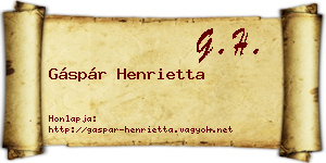 Gáspár Henrietta névjegykártya