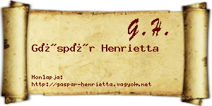 Gáspár Henrietta névjegykártya