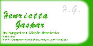 henrietta gaspar business card